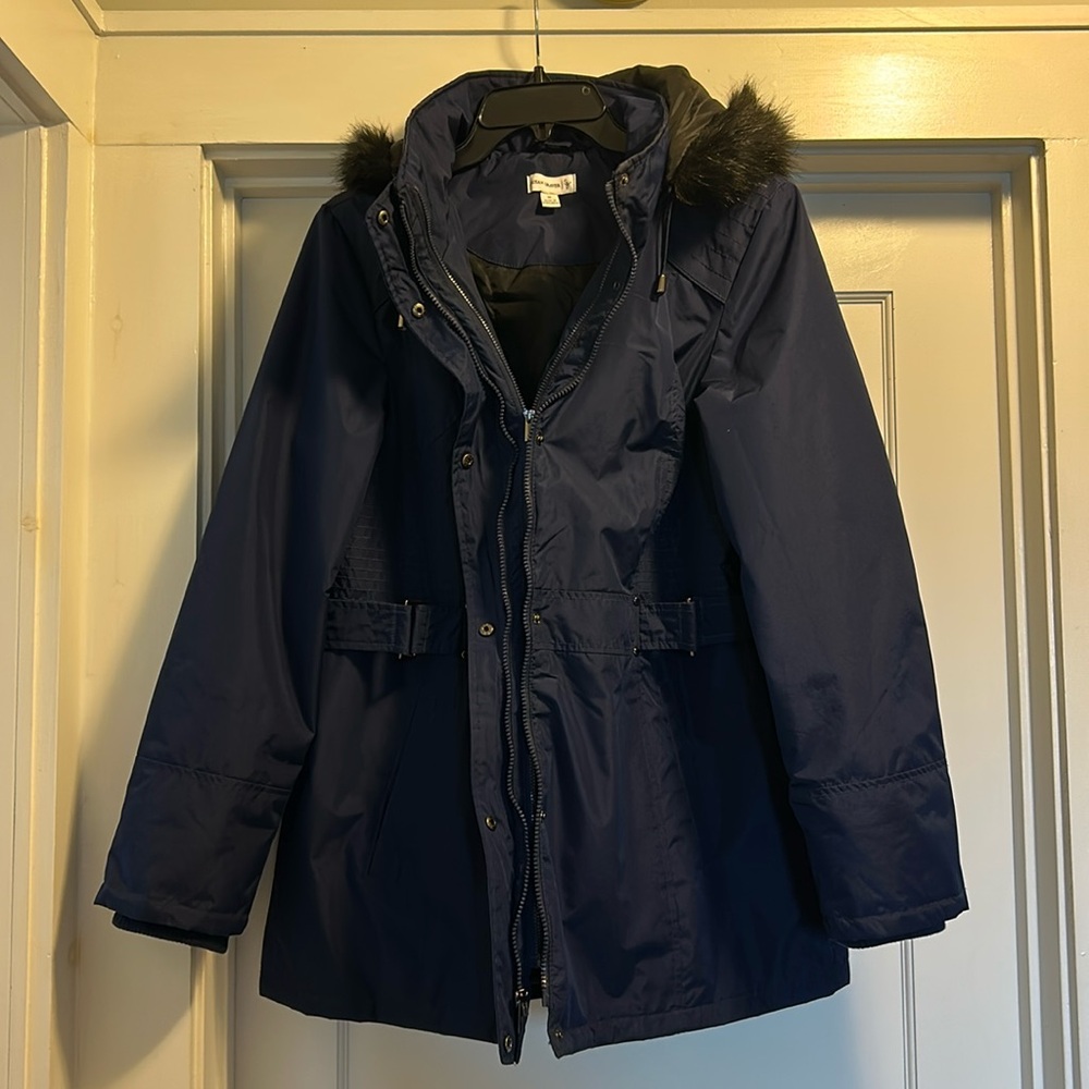 Susan Graver Women’s Navy Hooded Jacket & Lined Vest (2 Pieces) - Medium